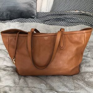 Large Fossil Leather Tote